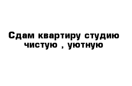 Сдам квартиру студию чистую , уютную